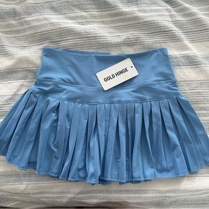 Gold Hinge Olympic Blue Pleated Tennis Skirt